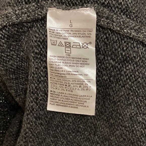 Banana Republic Factory Cozy Shimmer Pullover – Charcoal Gray – SZ L (NWT) - Picture 5 of 5